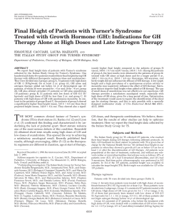Final Height of Patients with Turner`s Syndrome Treated with Growth