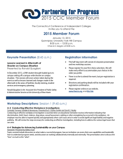 2015 Member Forum - Connecticut Conference of Independent Colleges