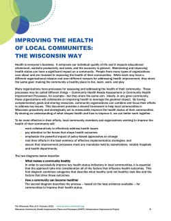 improving the health of local communites: the wisconsin way
