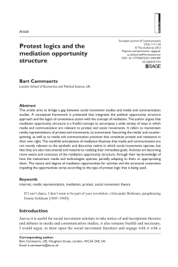 Protest logics and the mediation opportunity structure