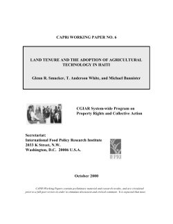 Land Tenure and the Adoption of Agricultural Technology in Haiti