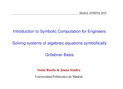 Introduction to Symbolic Computation for Engineers