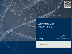 Analyst Presentation 9M 2016
