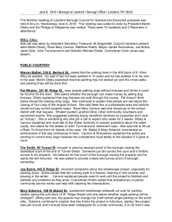 June 2016 - Borough of Lansford