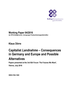 Capitalist Landnahme &ndash; Consequences in Germany and Europe