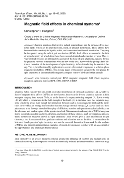 Magnetic field effects in chemical systems