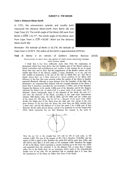 SUBJECT 4 : THE MOON Task 1: Distance Moon