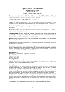 AGM Mins1999 - Zephyr Owners` Association