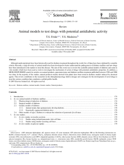 Animal models to test drugs with potential antidiabetic