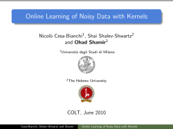 Online Learning of Noisy Data with Kernels
