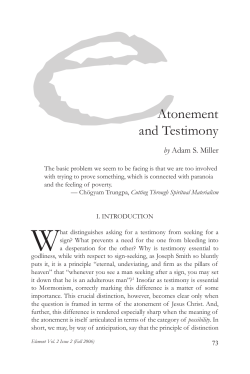 eAtonement and Testimony