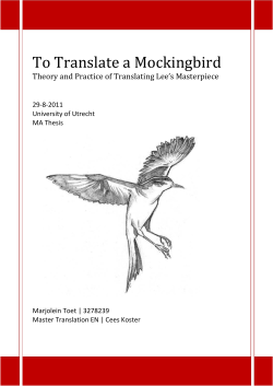 To Translate a Mockingbird - Utrecht University Repository