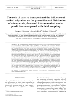 The role of passive transport and the influence of vertical migration