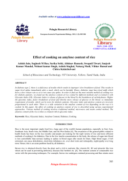 Effect of cooking on amylose content of rice
