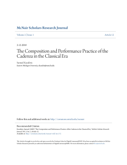 The Composition and Performance Practice of the Cadenza in the