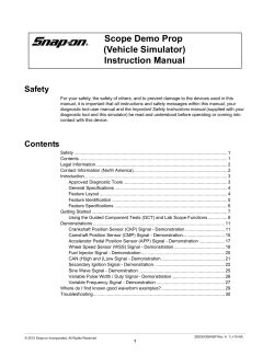 Scope Demo Prop (Vehicle Simulator) Instruction Manual - Snap-on
