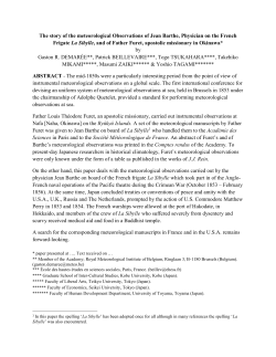 The story of the meteorological Observations of Jean Barthe