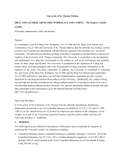 Drug and Alcohol Abuse Policy
