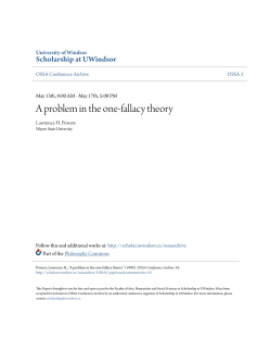 A problem in the one-fallacy theory