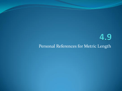 Personal References for Metric Length
