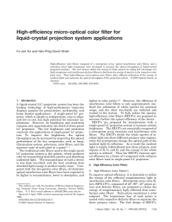 High-efficiency micro-optical color filter for liquid