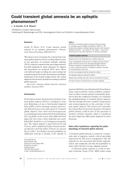 Could transient global amnesia be an epileptic phenomenon?