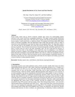 Spatial Distribution of City Tweets and Their Densities Bin Jiang1