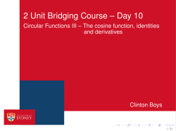 2 Unit Bridging Course – Day 10