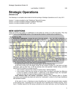 Strategic Operations