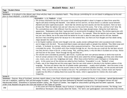 Macbeth Notes &ndash; Act I