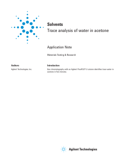 Solvents Trace analysis of water in acetone