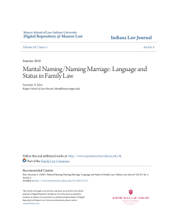 Marital Naming/Naming Marriage: Language and Status in Family Law