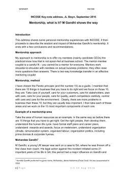 Mentorship, what is it? M Gandhi shows the way