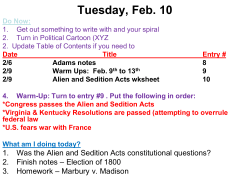 Alien and Sedition Act Questions