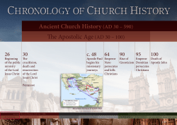 Ancient Church History(AD 30 &ndash; 590)