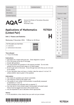 Finance and Statistics