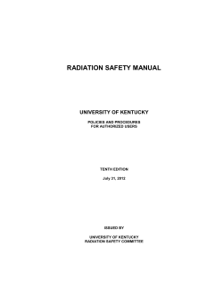 radiation safety manual - Environmental Health And Safety