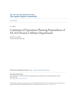 Continuity of Operations Planning Preparedness of NCAA Division I