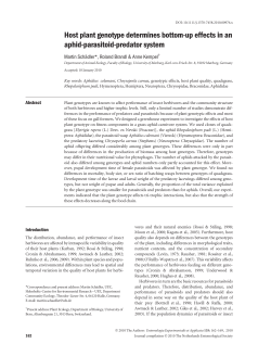Host plant genotype determines bottom-up effects in an aphid