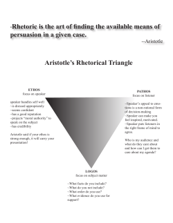Rhetorical Triangle of Persuasive Speaking