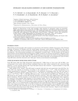 SPORADIC SOLAR RADIO EMISSION AT DECAMETER