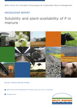 Solubility and plant-availability of P in manure