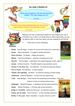 Key stage 3 Reading List
