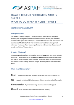 A guide to acute injury management