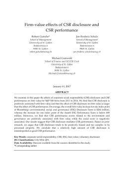 Firm-value effects of CSR disclosure and CSR performance
