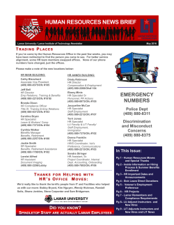 human resources news brief - Lamar Institute of Technology.