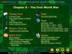 Chapter 8 &ndash; The First World War