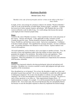 Business Bushido - Bridgeway Leadership