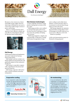 New biomass technologies Dall Energy Evaporative cooling Air