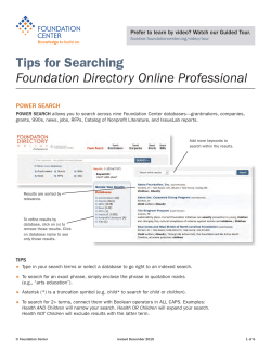 Foundation Directory Online Professional (PDF